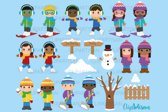 Download Winter Kids Clipart, Ice Skating Clipart - Kids Collection