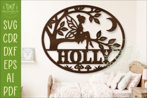 Download Enchanted Fairy Name Sign SVG | Woodland - Wood Collection