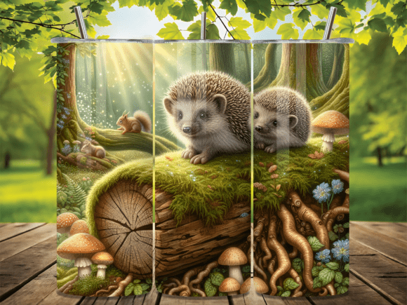 Download Woodland Hedgehog Friends Tumbler Wrap - Wood Collection
