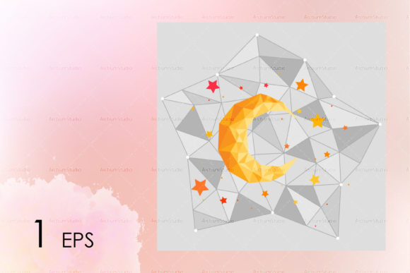 Download Minimalistic Moon and Stars EPS &amp; JPG - Moon Collection
