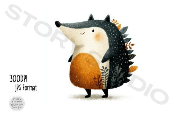 Download Adorable Woodland Hedgehog Clipart - Wood Collection
