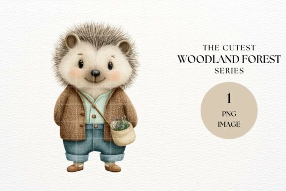 Download Cute Woodland Hedgehog Clipart - Wood Collection