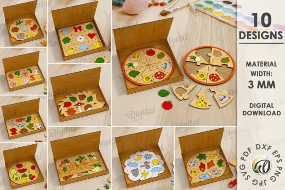 Download Wooden Puzzle Toys Bundle Laser Cut - Wood Collection