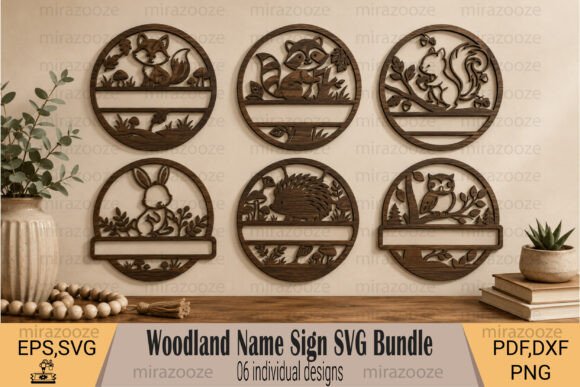 Download Woodland Name Sign SVG Bundle - Wood Collection