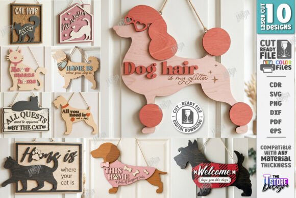 Download Wooden Pet Home Sign Laser Cut Bundle - Wood Collection