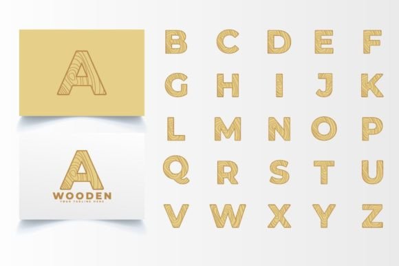 Download Letter with Wooden Texture Logos - Wood Collection