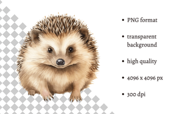 Download Watercolor Woodland Hedgehog PNG Clipart - Wood Collection
