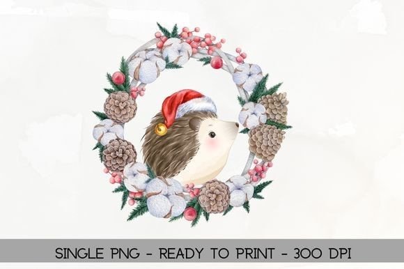 Download Winter Woodland Hedgehog Wreath PNG - Wood Collection