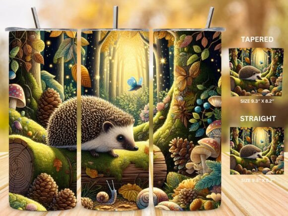 Download Woodland Hedgehog Tumbler Sublimation - Wood Collection