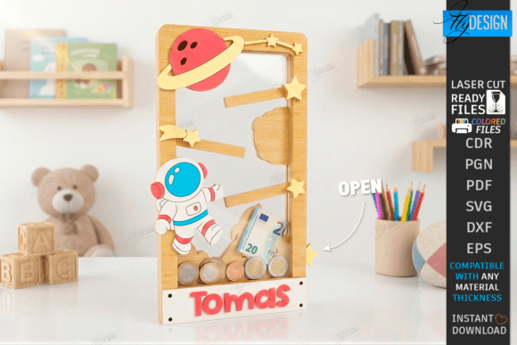Download Wooden Coin Drop Bank Laser Cut | Name - Wood Collection