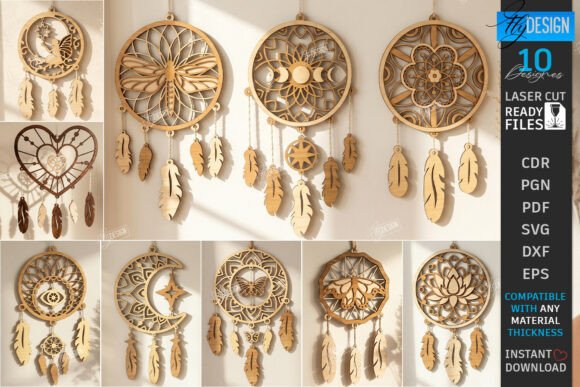 Download Wooden Dream Catcher Laser Cut Bundle - Wood Collection